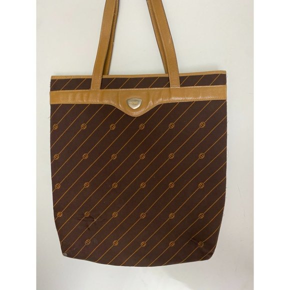 GUCCI Vintage XL Tote Bag in Canvas Fabric w/ - Picture 3 of 15